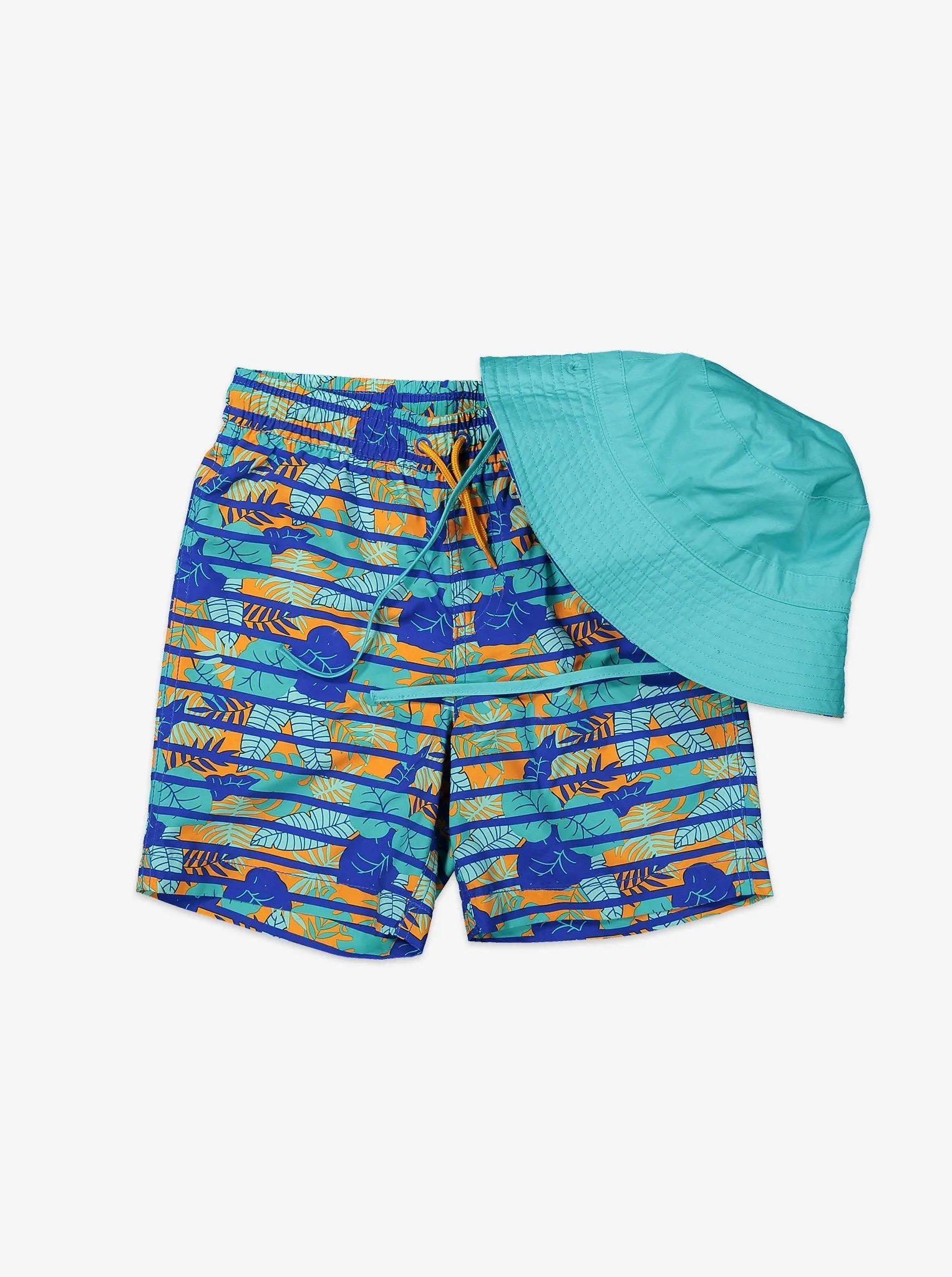 Tropical Print Kids Swim Shorts
