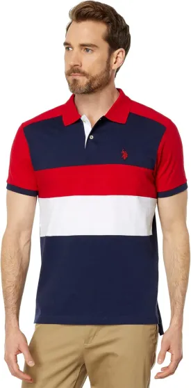 U.S. POLO ASSN. Slim Fit Chest Stripe Color-Block Polo