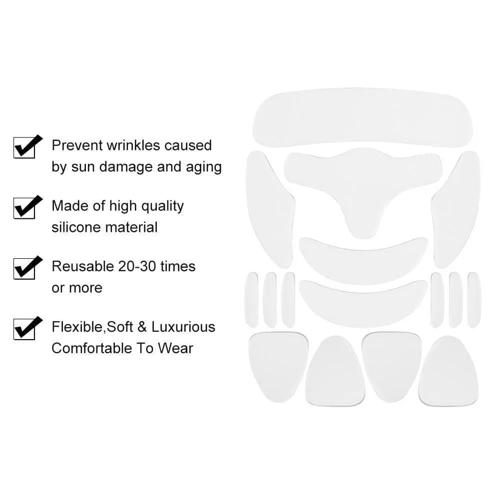 Wholesale UK 16 pieces Reusable silicone anti wrinkle patches for face for women and men Bulk