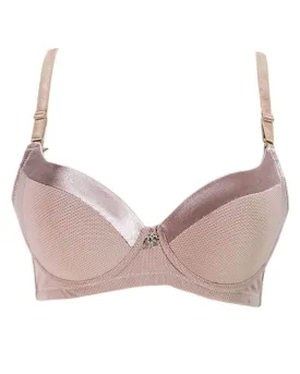 Women's Pink Everyday Basic Comfort Lightly Padded Underwire Flourish Bra - Single Padded Bra - FL991