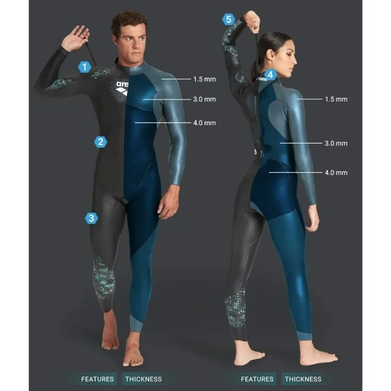 WOMEN'S POWERSKIN STORM WETSUIT - CORAL BLUE