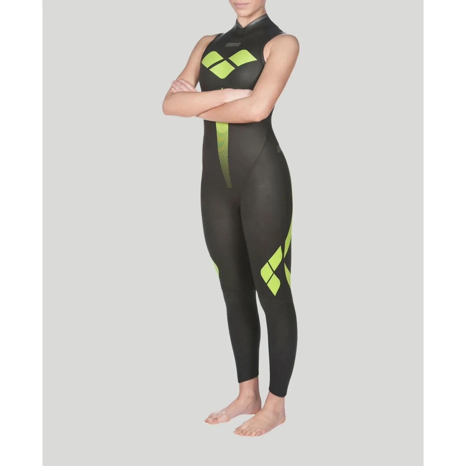 WOMEN'S SLEEVELESS TRIWETSUIT - BLACK